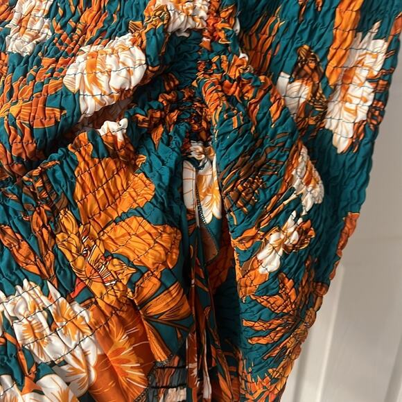 Floral tropical dress bodycon floral spring size Large - Picture 4 of 5